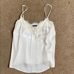 Leopard Print White Lace Tank Top